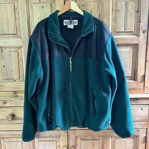Men's Moose Creek XXL Long Sleeve Fleece‎ Full Zip Jacket Green Black Pockets